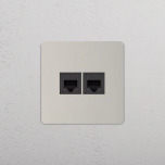 Datauttag dubbelt Polished Nickel/Svart