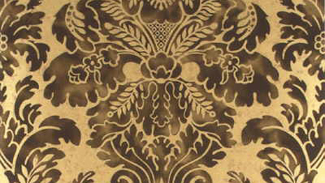 Fresco Damask - Charcoal/Gold