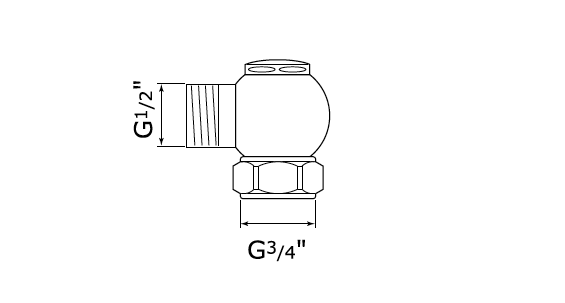 Vinklat utlopp nippel R20