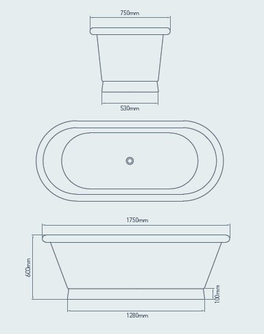 Kopparbadkar borstad nickel Aequs 175cm