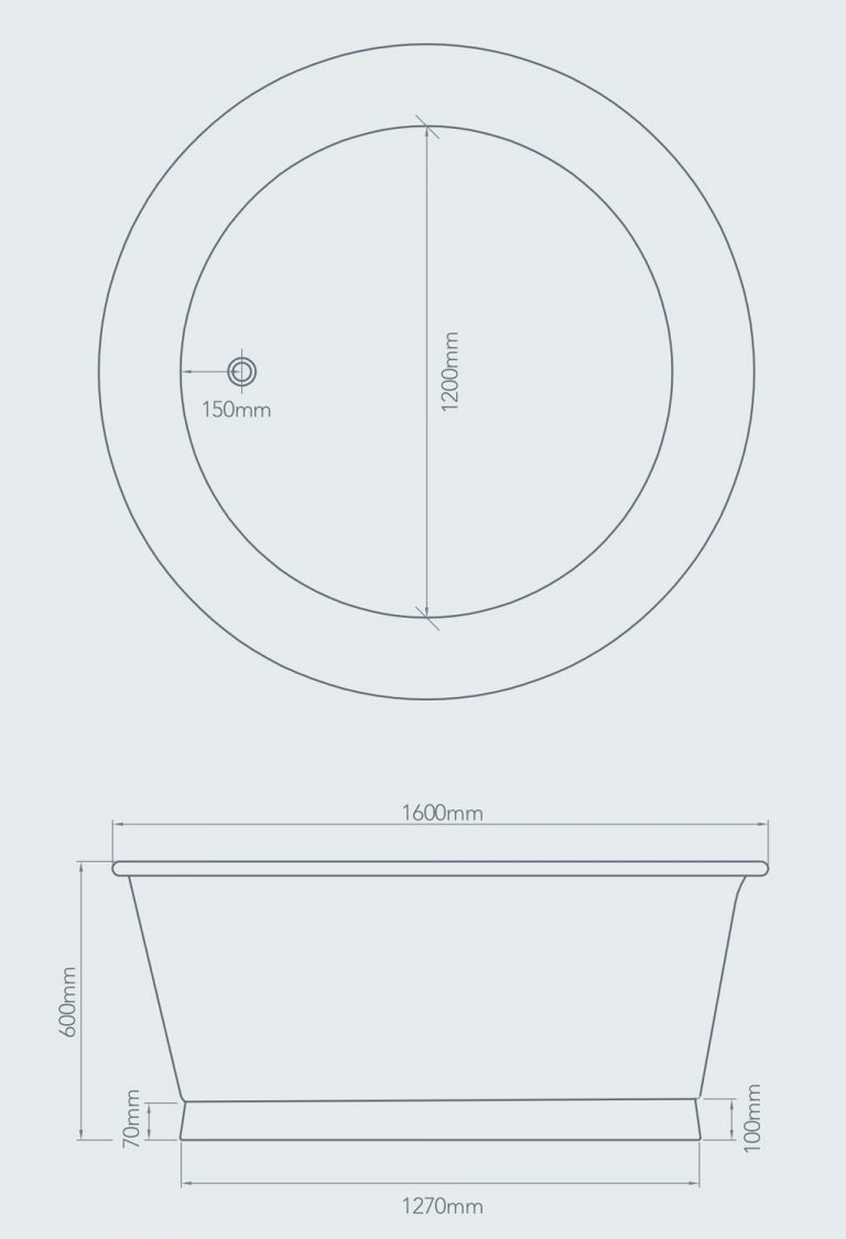 Kopparbadkar Rotundus 160 cm färgad emalj Kopparbadkar Rotundus 160 cm färgad emalj