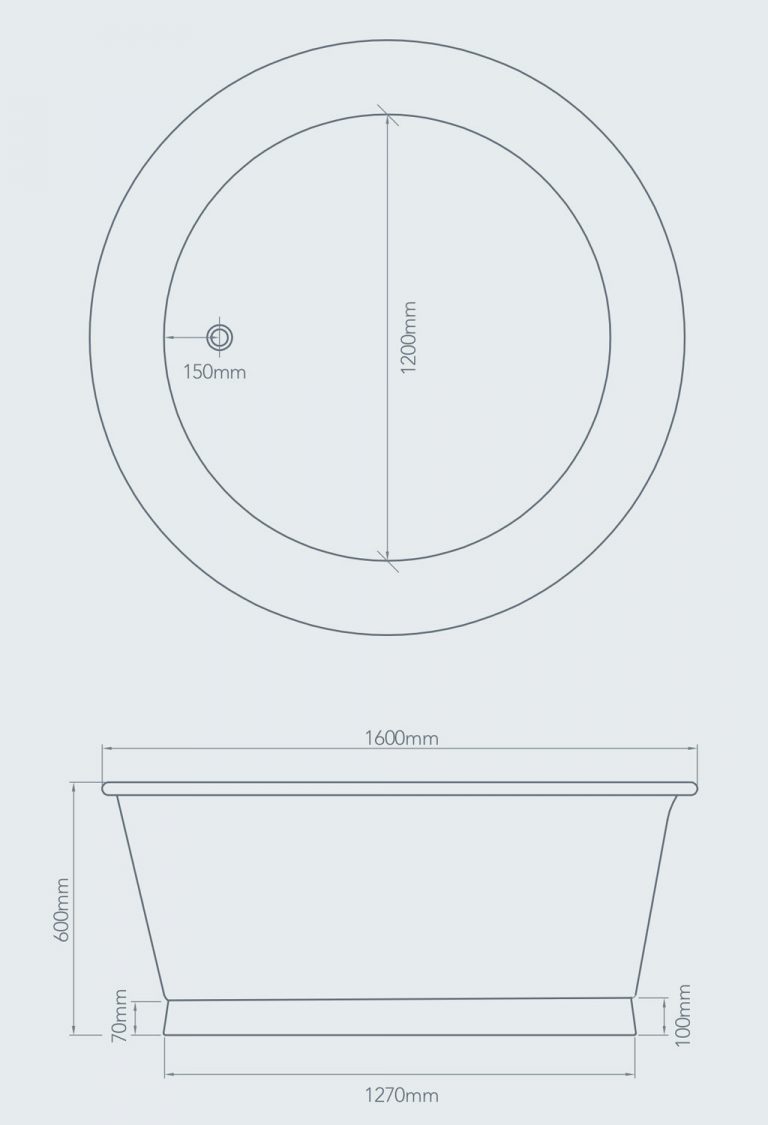 Mässingsbadkar Rotundus bath 160cm